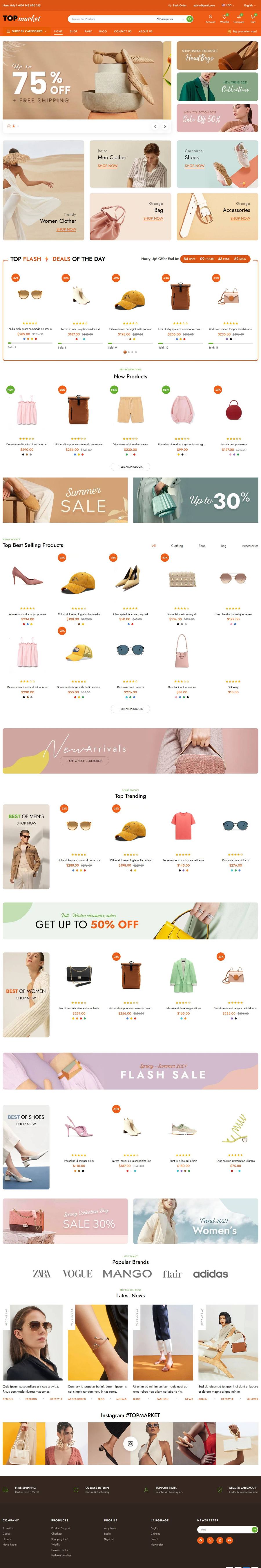 Top Market Shopify theme — marketplace homepage